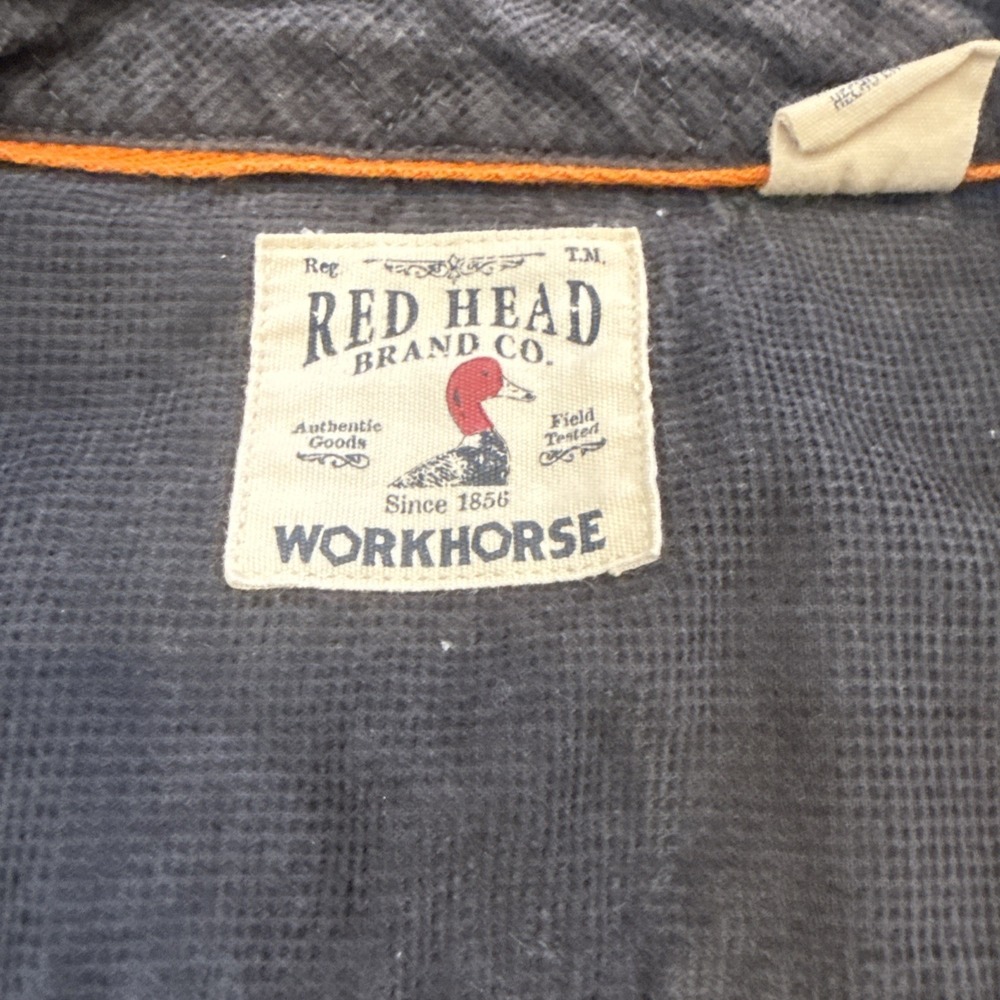 VTG Men's Red Head Corduroy WORKHORSE Button Up Shirt Gray Size XLT Outdoors *Se - Picture 5 of 9